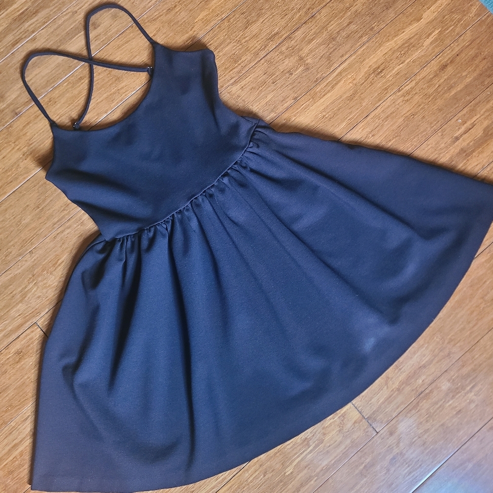 Guess Black Corset Lace Up Back Mini Dress Size 4